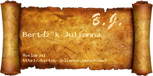 Bertók Julianna névjegykártya